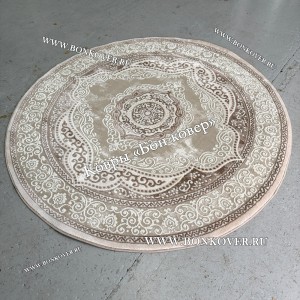 Круглый ковер в гостиную дизайн 02 Бежевый