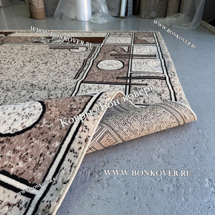 Ковер Лайт Карпет New 4 Дизайн 03 Бежево-Коричневый